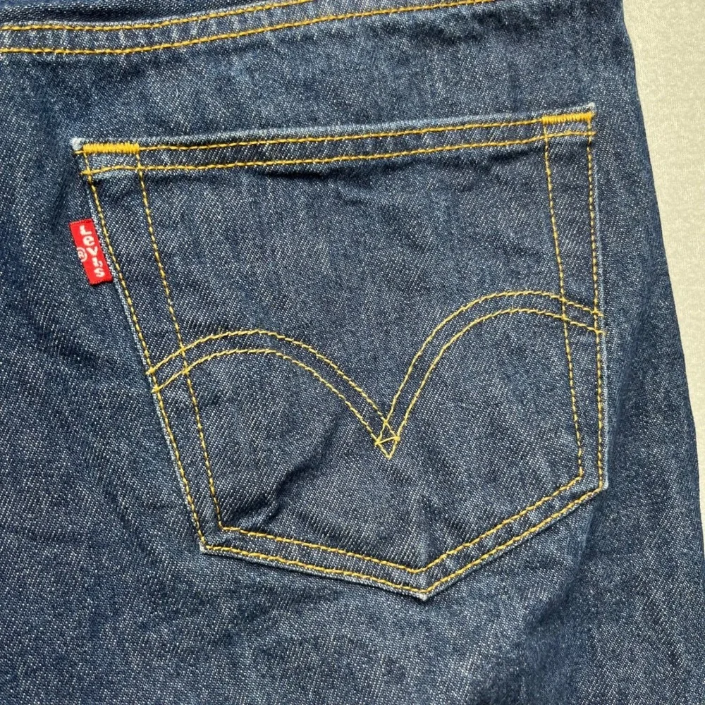 VTG Levi's 501 Raw‎ Denim Look Jeans Mens 38x34 fit(34x32) Dark Wash Rigid Y2K
